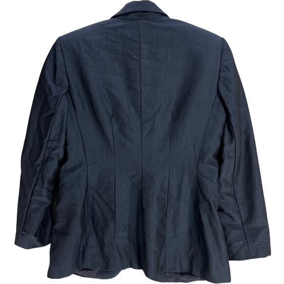 Ann Taylor LOFT Blazer Size 10 Bluish Gray Wool Blend Academia Preppy Office - Picture 2 of 5